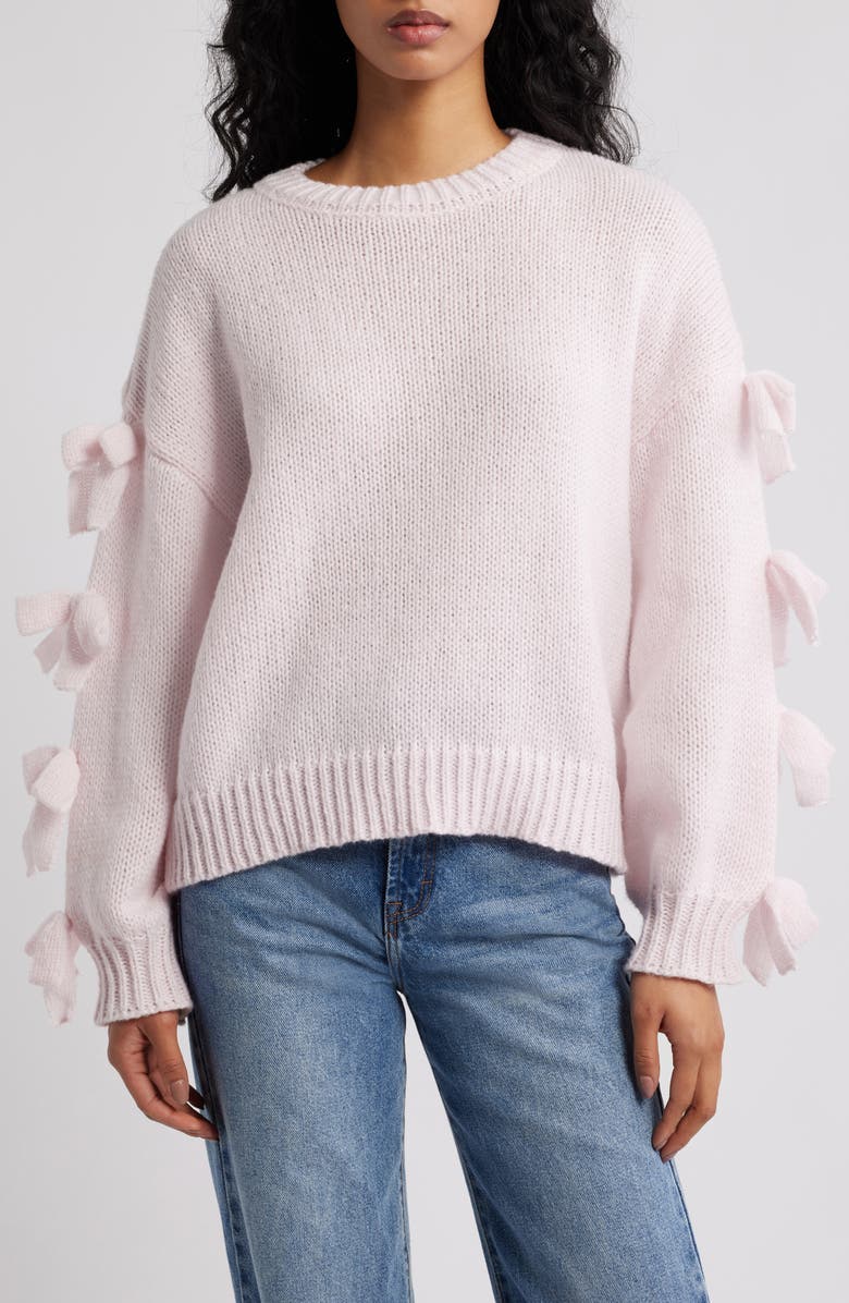 Petal & Pup Lover Tie Sleeve Sweater, Main, color, Pink