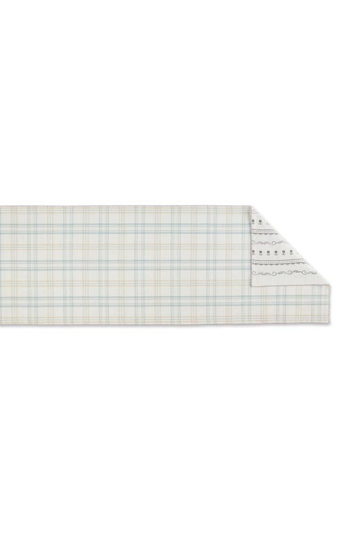 Design Imports Cottontail Garden Plaid Table Runner In White
