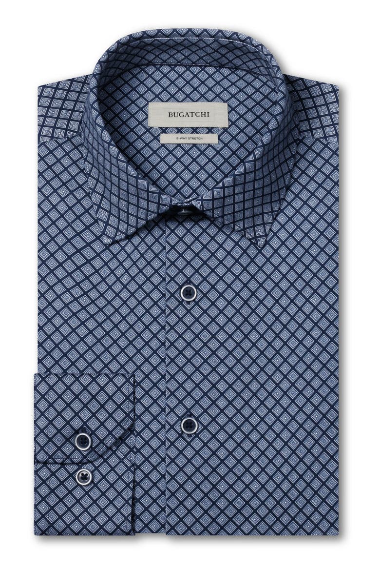James OoohCotton Geometric Long Sleeve Button-Up Shirt, Alternate, color, NAVY