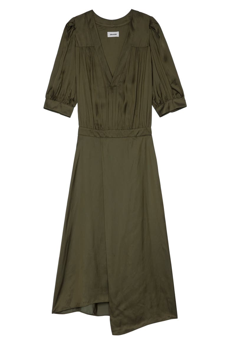 Ralia Satin Midi Dress, Alternate, color, BRONZE