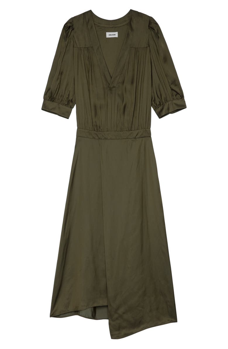 Zadig & Voltaire Ralia Satin Midi Dress, Alternate, color, Bronze