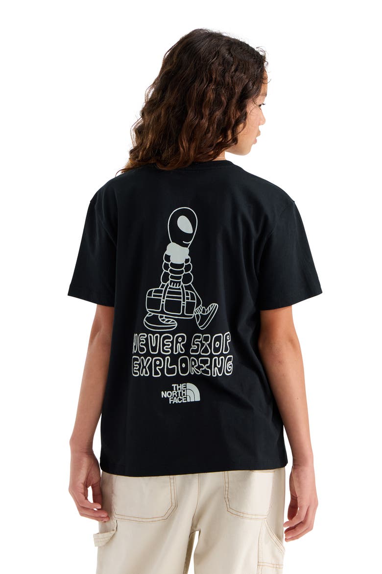 Kids' Alien Relaxed Graphic Tee, Alternate, color, TNF BLACK