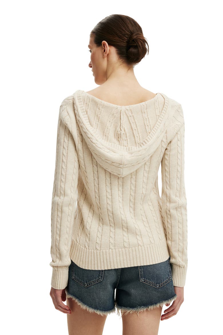 Women's Cotton V Neck Pullover, Alternate, color, Oatmilk Marle