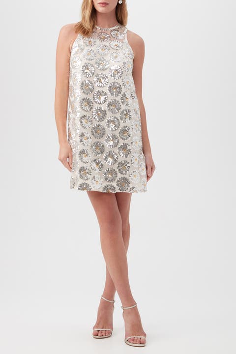 Johana Floral Sequin Shift Dress