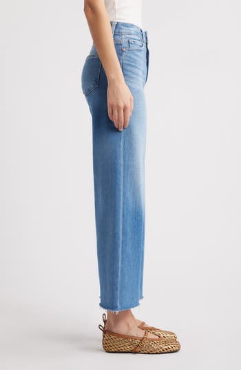 Anessa High Waist Raw Hem Wide Leg Jeans