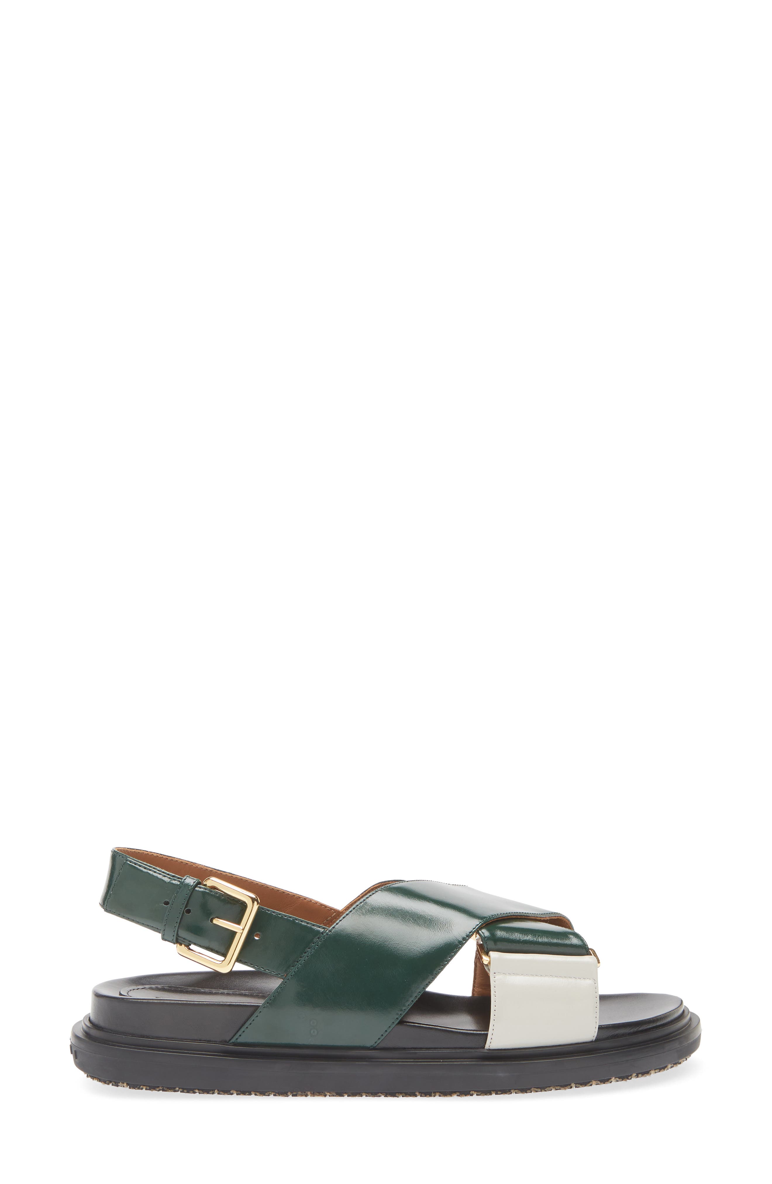 Marni Fussbett Crisscross Sandal, Alternate, color, Green