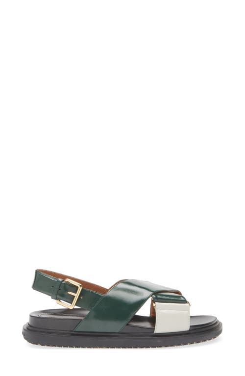 Marni Fussbett Crisscross Sandal In Green