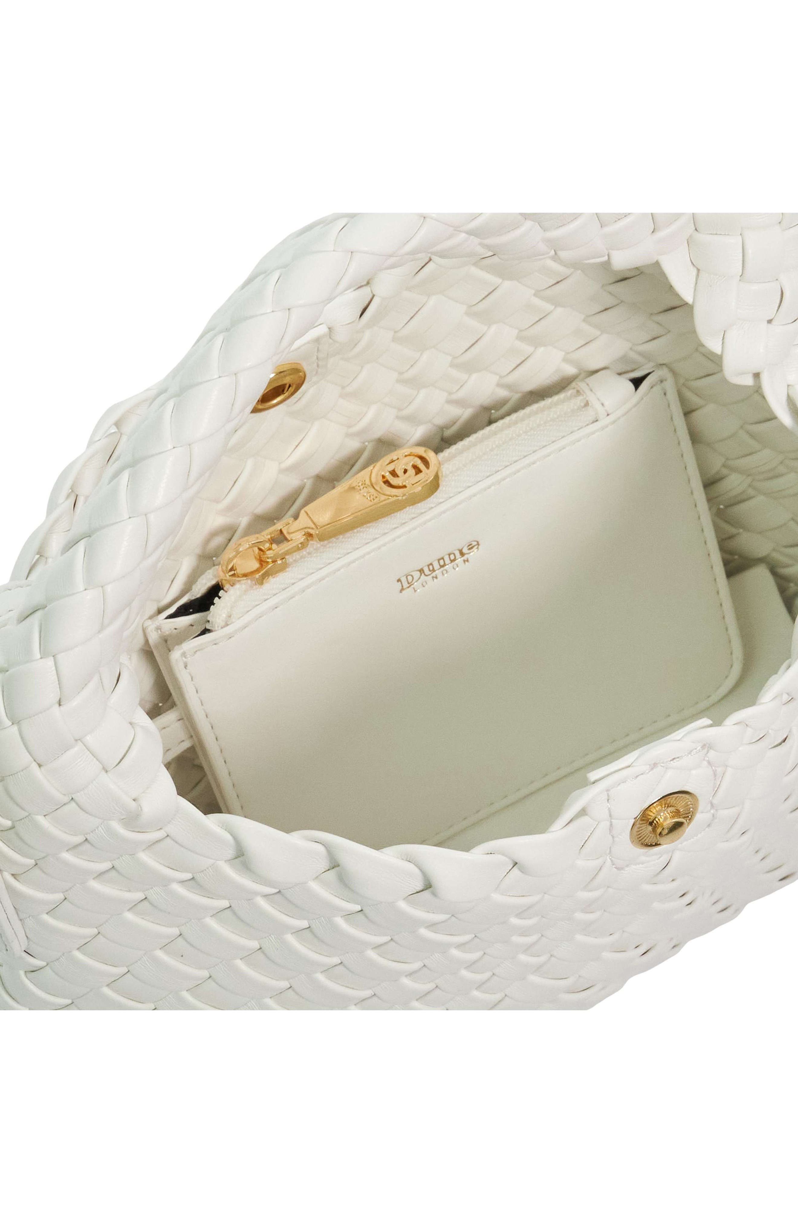 Dune London Dinkydeliberate Woven Top Handle Bag, Alternate, color, White