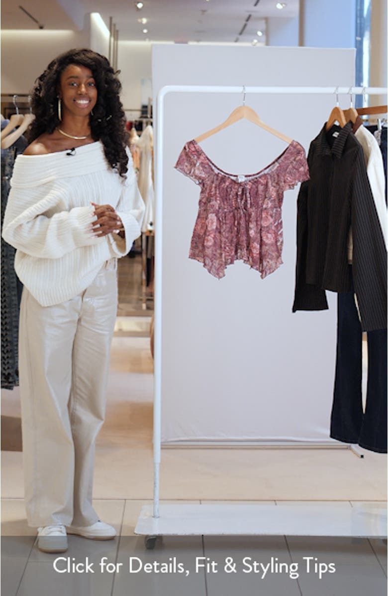 Piper Asymmetric Sheer Lace Top, sales video thumbnail