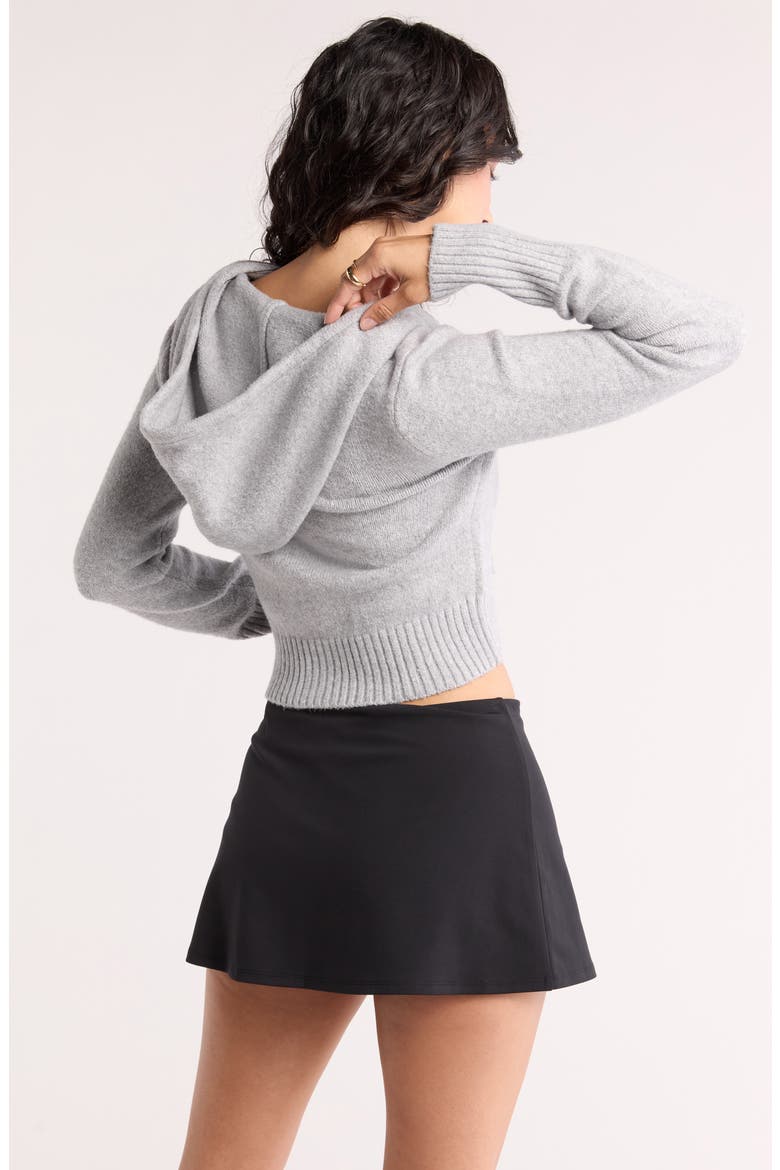 Front Zip Hooded Sweater, Alternate, color, GREY HEATHER