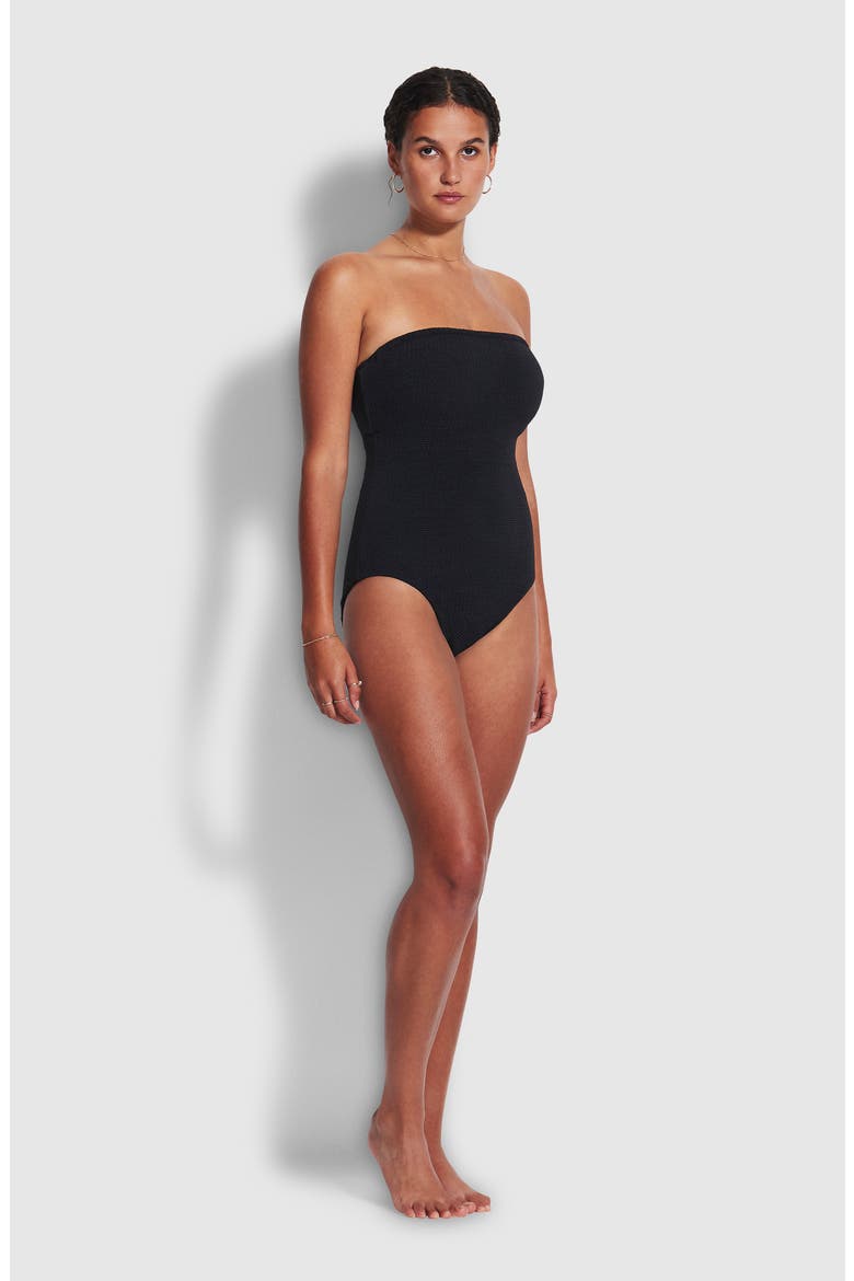 Sea Dive DD-Cup Strapless Underwire One-Piece Swimsuit, Alternate, color, BLACK