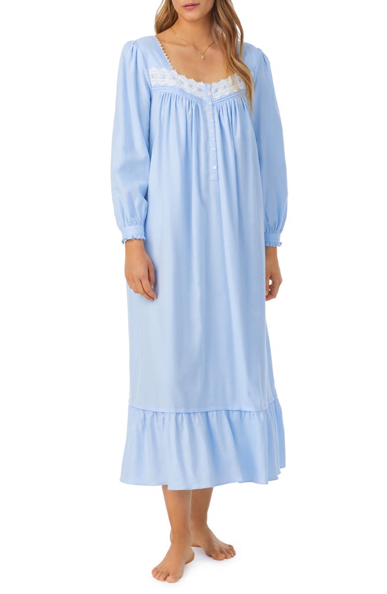 Eileen West Long Sleeve Flannel Ballet Nightgown, Alternate, color, 
