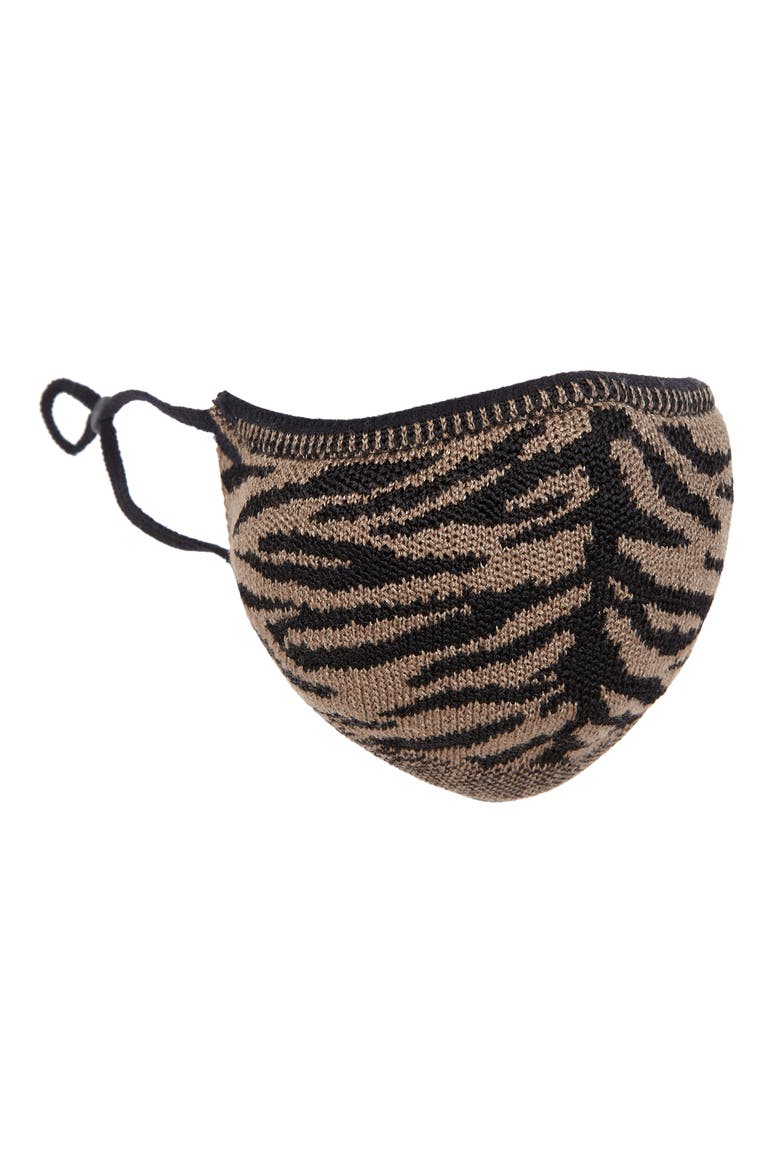 Diamond Pattern Piqué Knit Adult Face Mask, Main, color, BEIGE