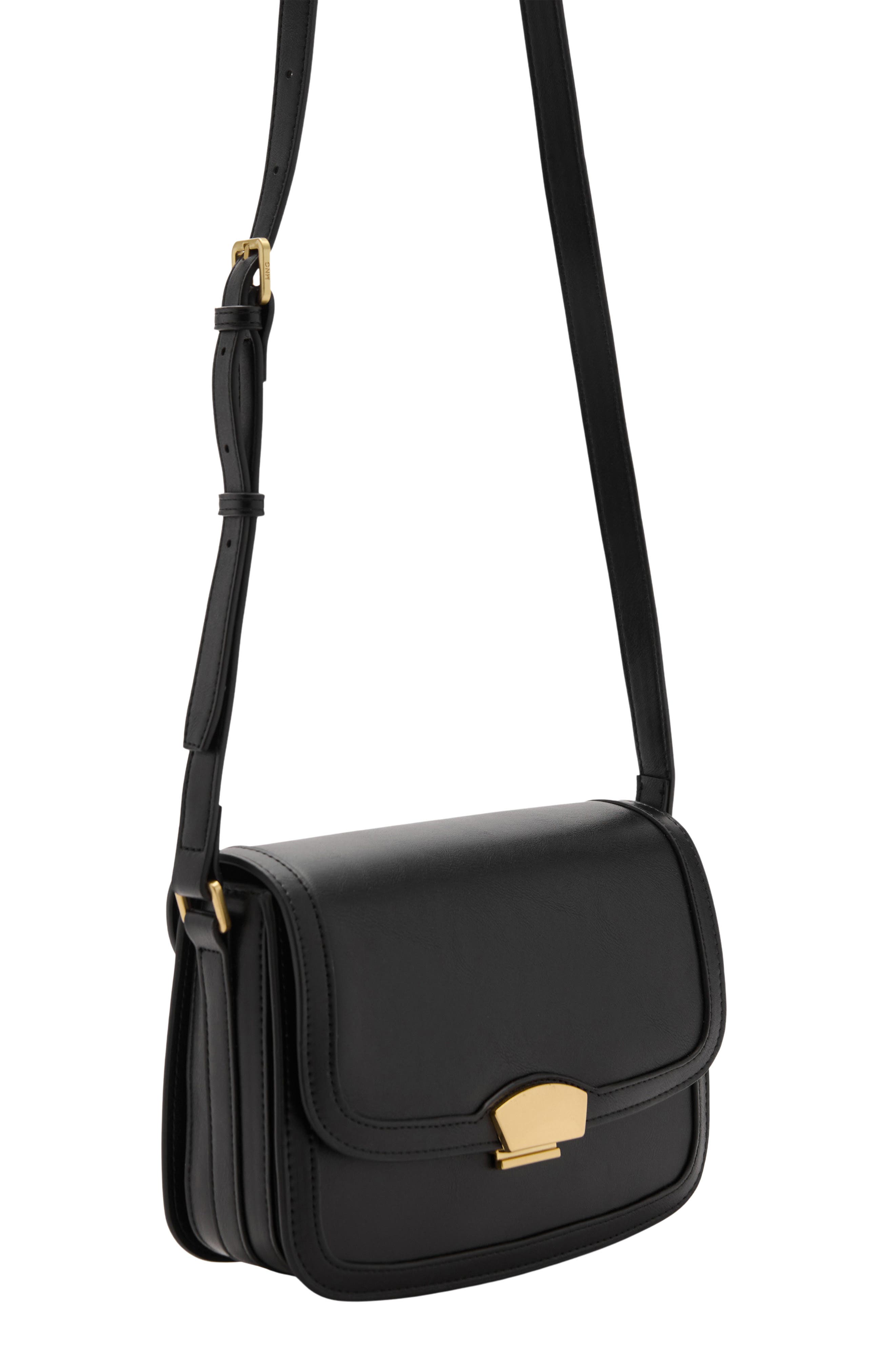MANGO Faux Leather Crossbody Bag, Alternate, color, 