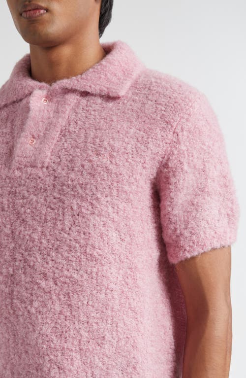 Erl Gender Inclusive Alpaca Blend Polo Sweater In Pink