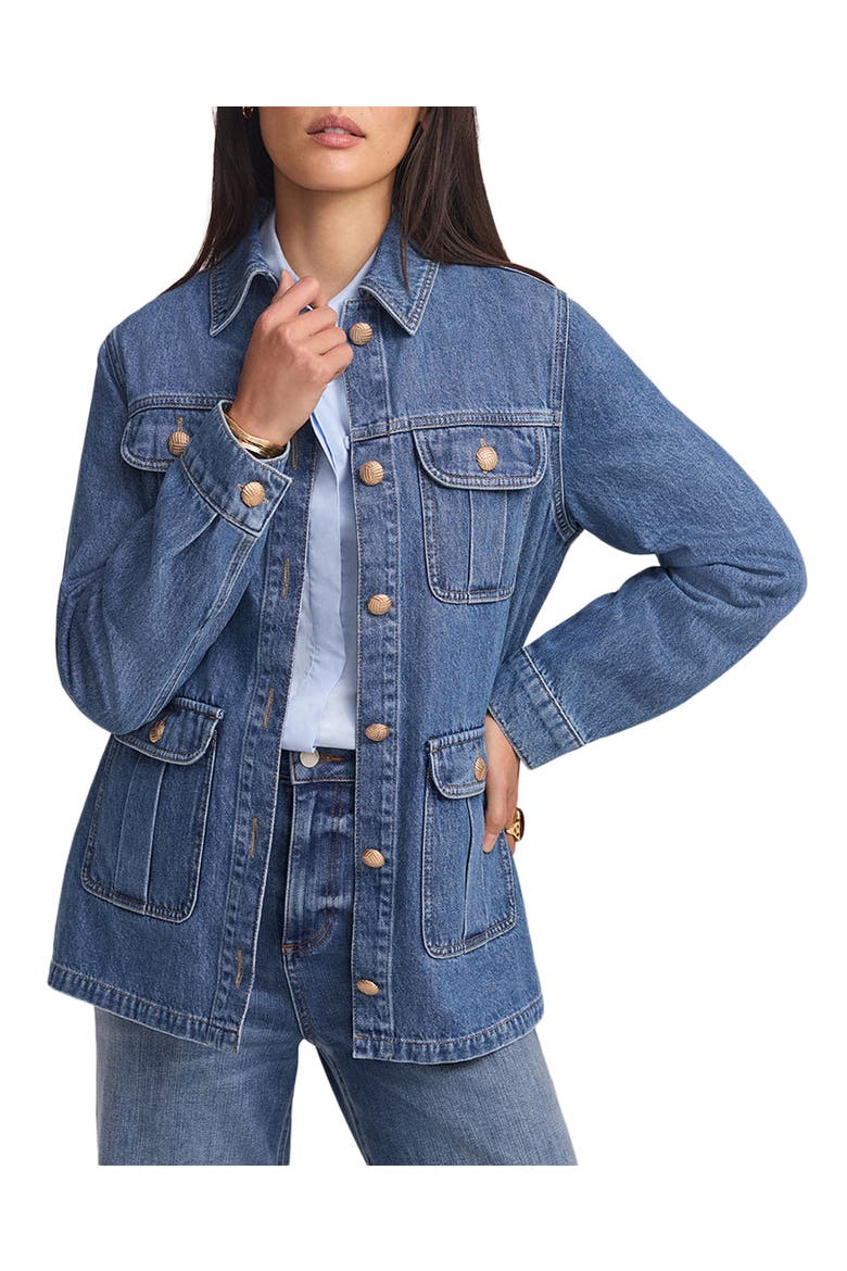 Denim Shacket, Alternate, color, Blue