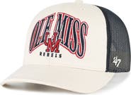 '47 Men's '47 Natural Ole Miss Rebels Drawbridge Trucker Adjustable Hat