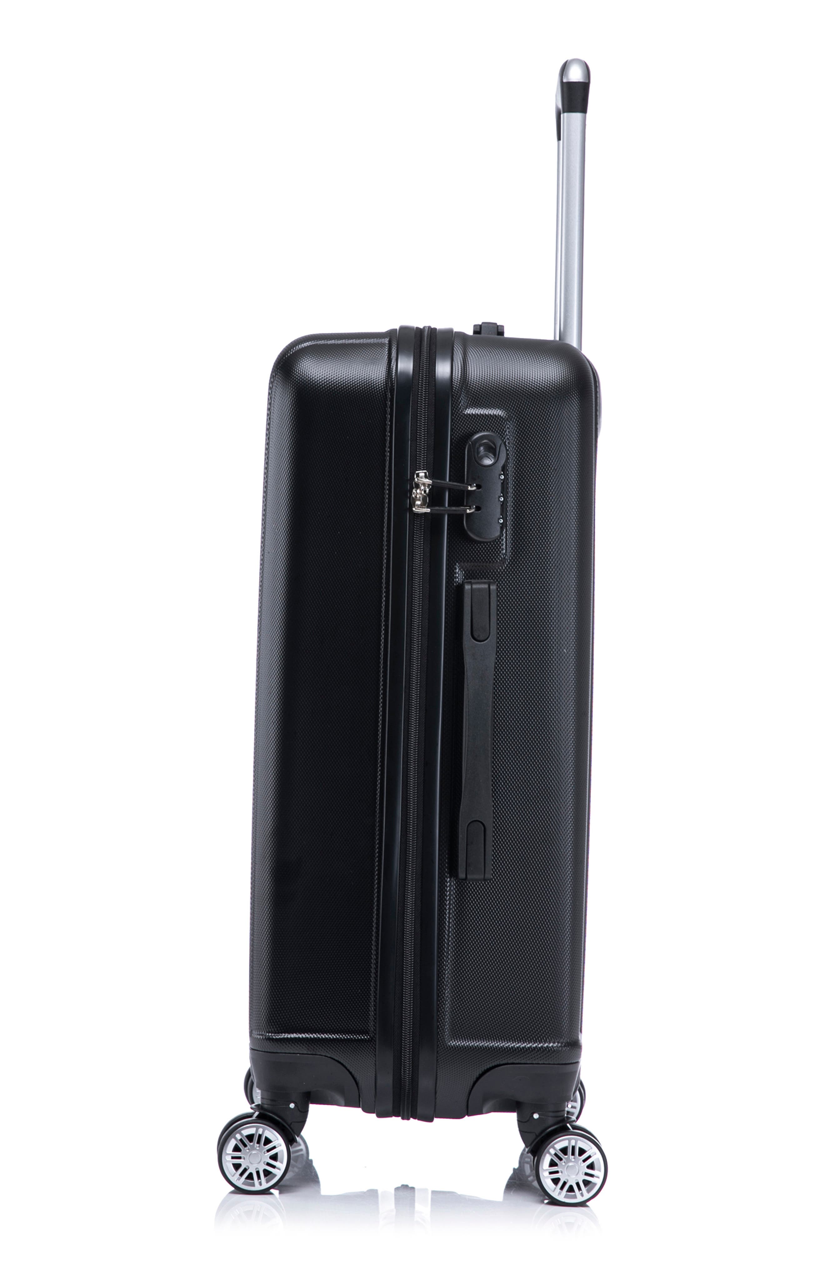 TUCCI Lustria Hardshell 3-Piece Spinner Luggage Set, Alternate, color, Black