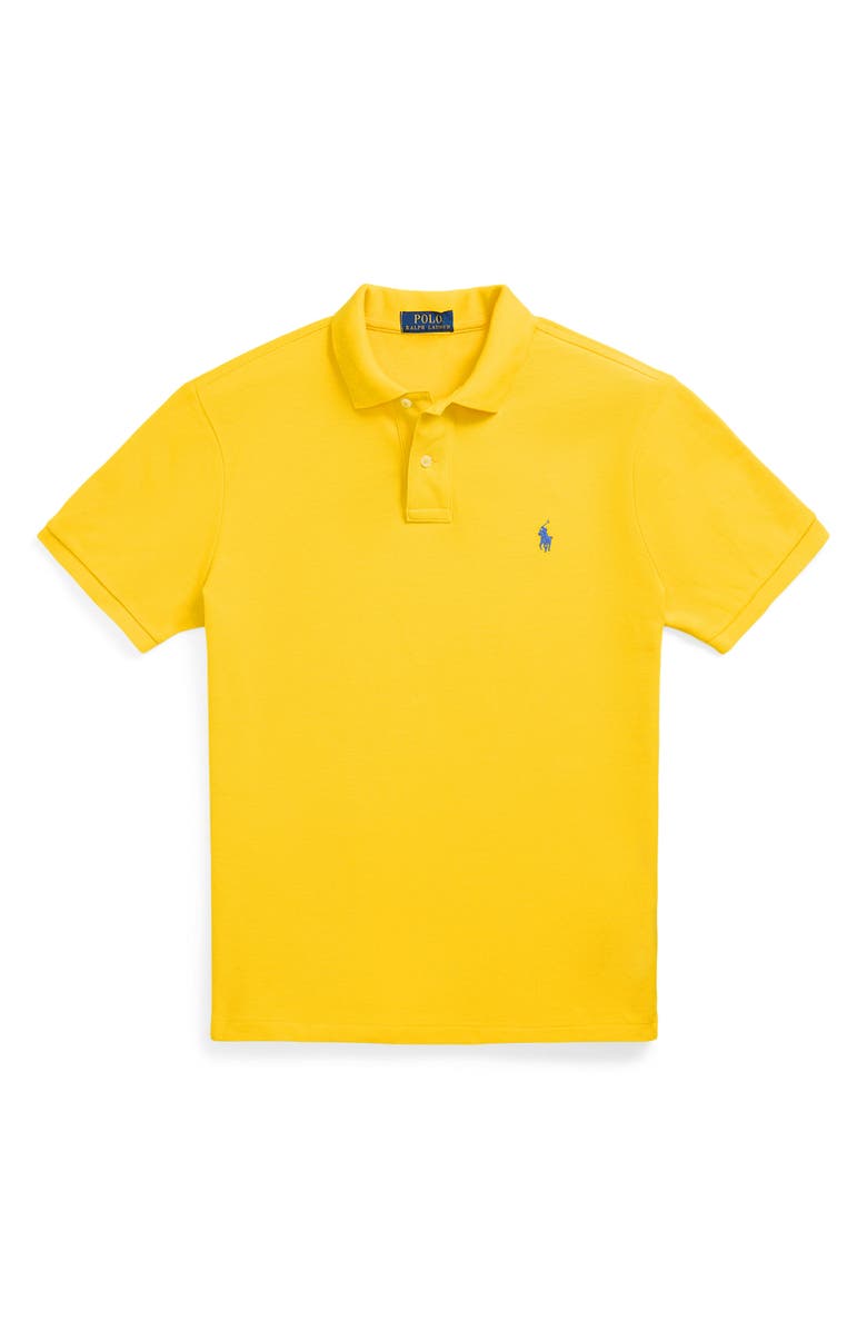 Polo Ralph Lauren The Iconic Solid Yellow Cotton Piqué Polo, Alternate, color, 