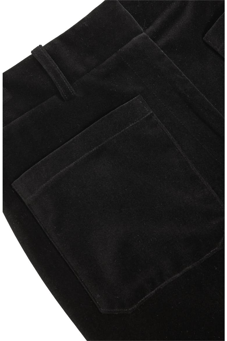 Myrtle Cotton Velvet Flare Leg Pants, Alternate, color, BLACK