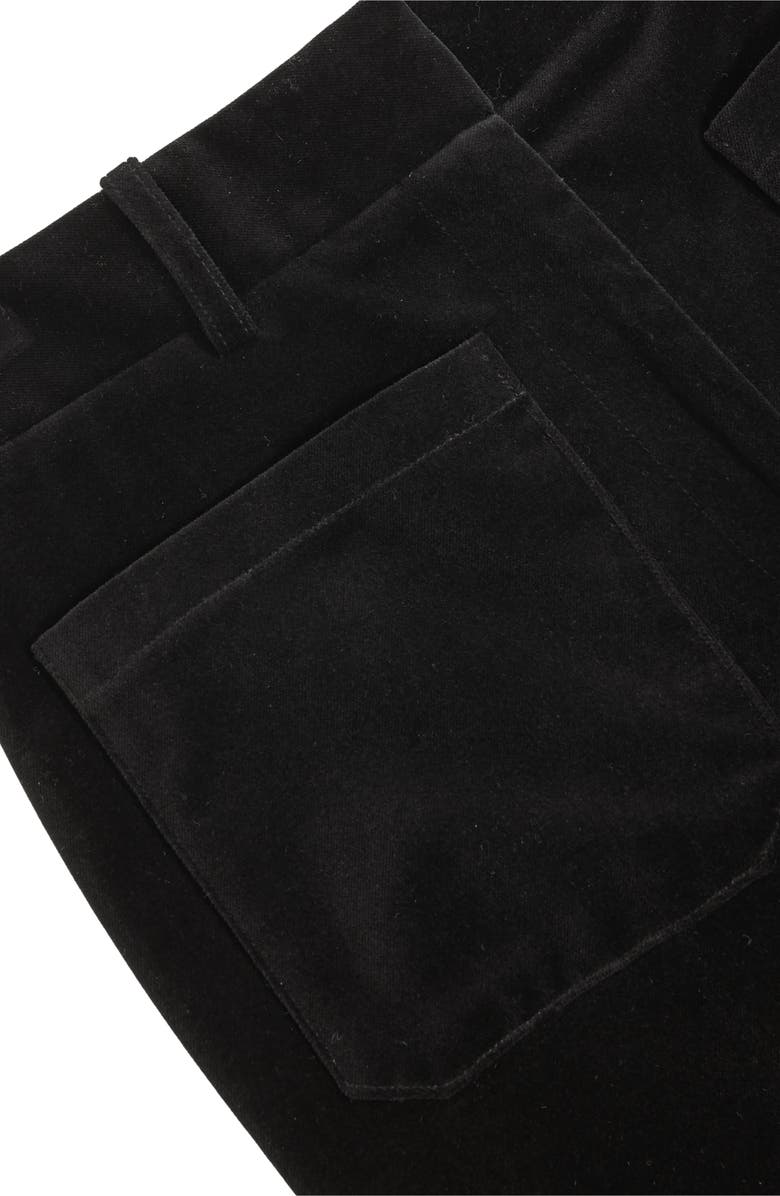 Reiss Myrtle Cotton Velvet Flare Leg Pants, Alternate, color, Black