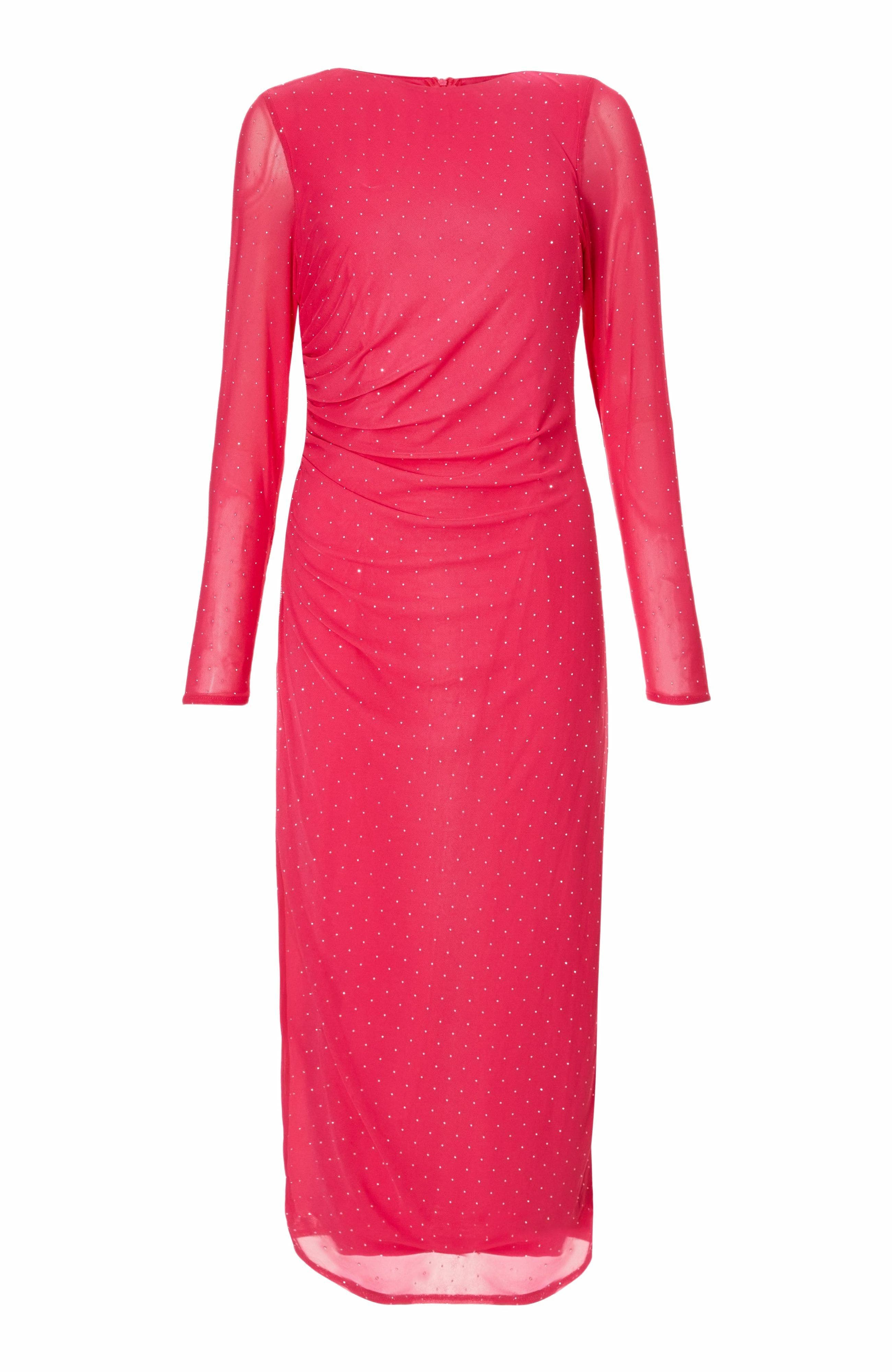 QUIZ Mesh Hotfix Maxi Dress (Women) | Nordstrom