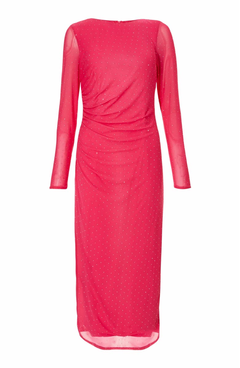 QUIZ Mesh Hotfix Maxi Dress, Alternate, color, 