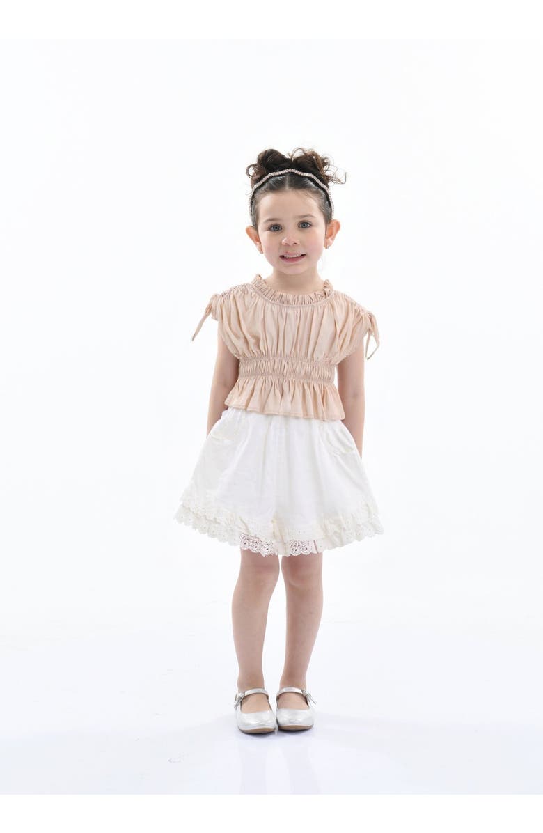 Mimi Tutu Beige Ruffle Bow Outfit Set, Alternate, color, Beige
