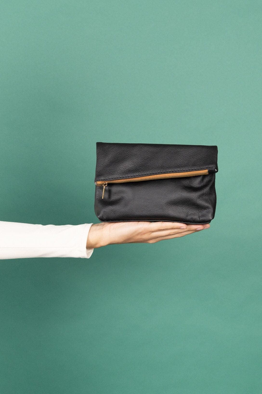 Asymmetric Makeup Bag, Alternate, color, Black