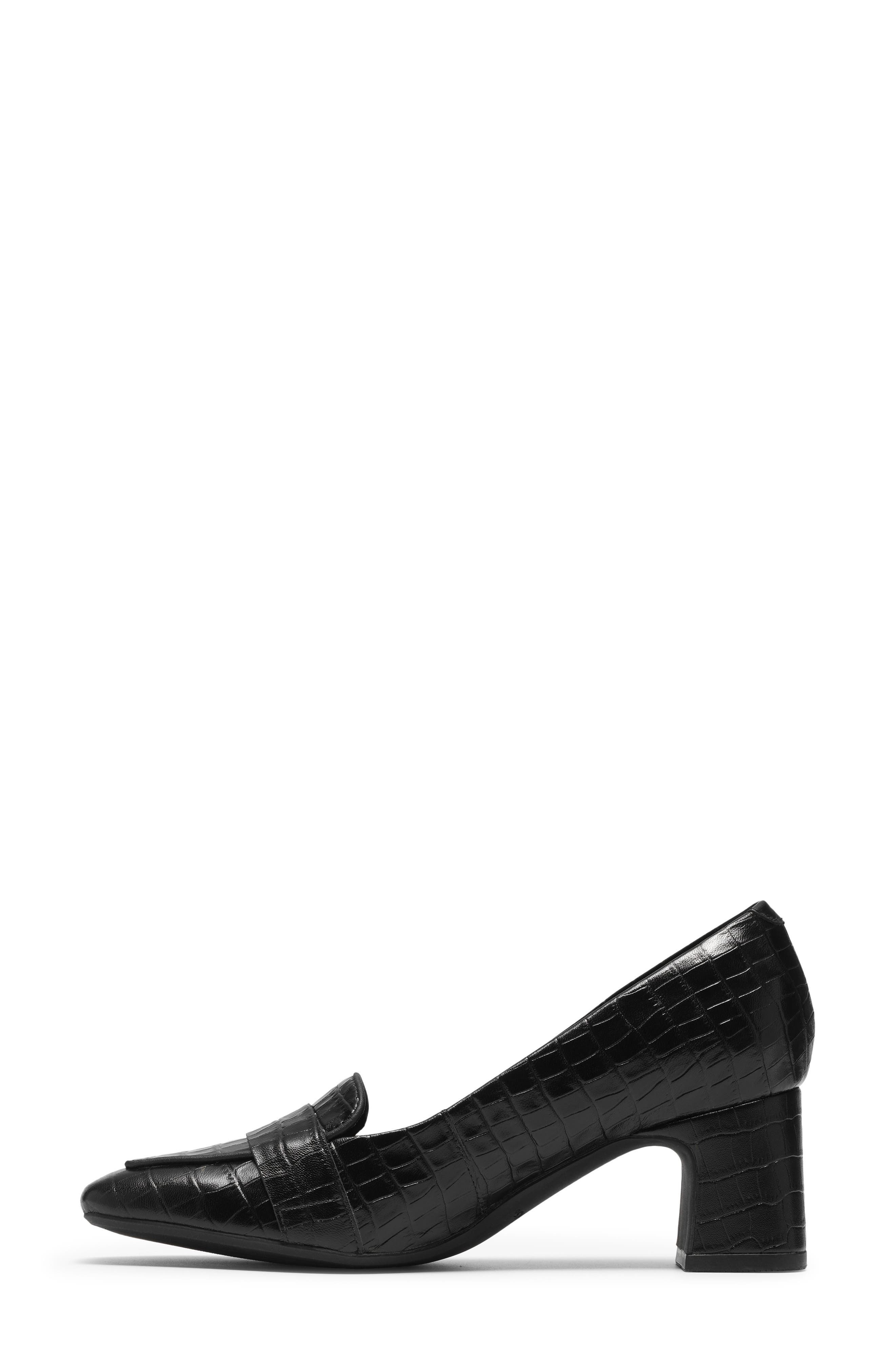 Fernie Edge Croc Embossed Leather Pump, Alternate, color, BLACK CROC
