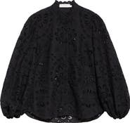 Zimmermann Rhiannon Guipure Lace Trim Cotton Shirt
