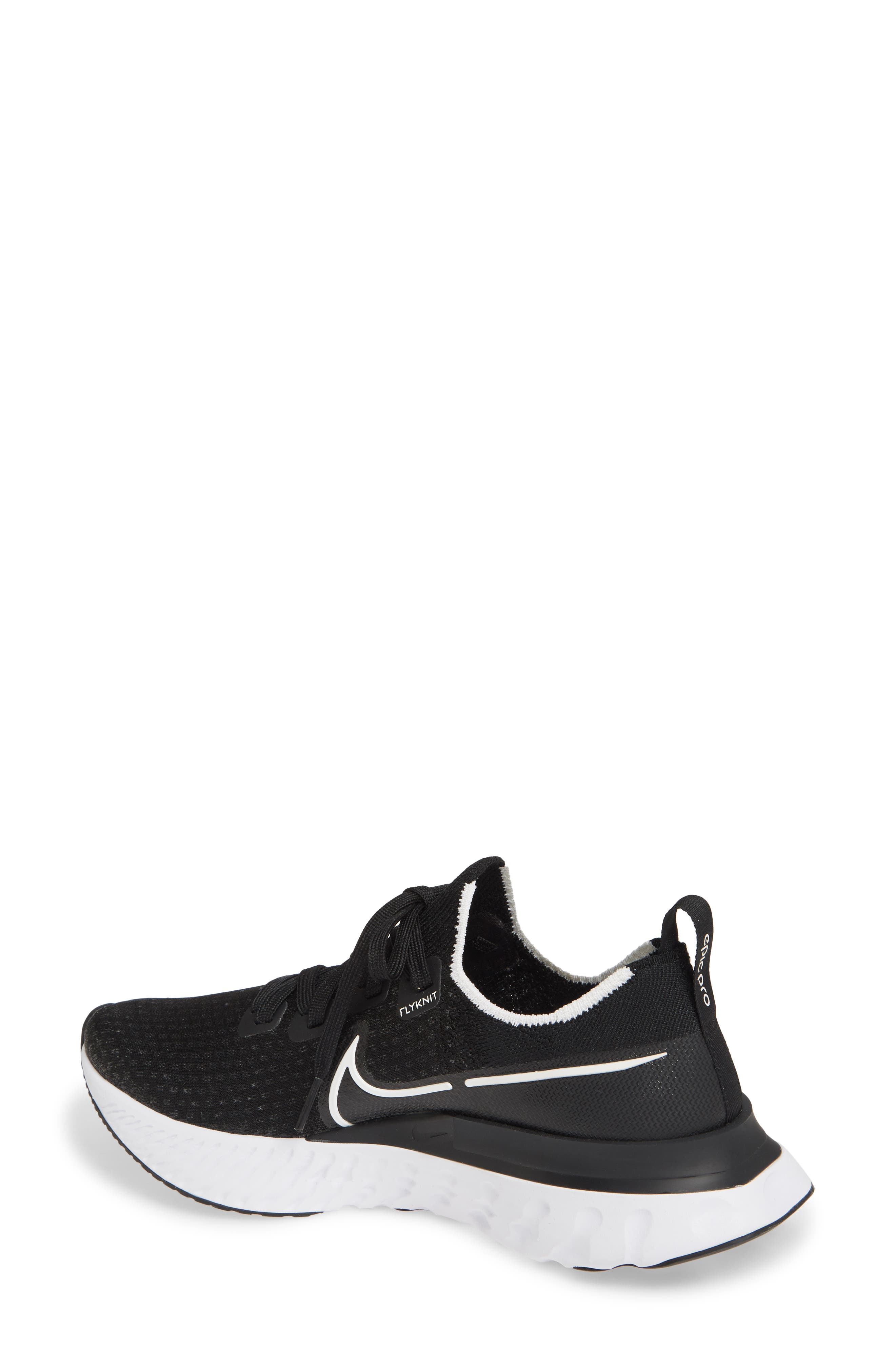React Infinity Run Flyknit Running Shoe, Alternate, color, BLACK/ WHITE/ DARK GREY
