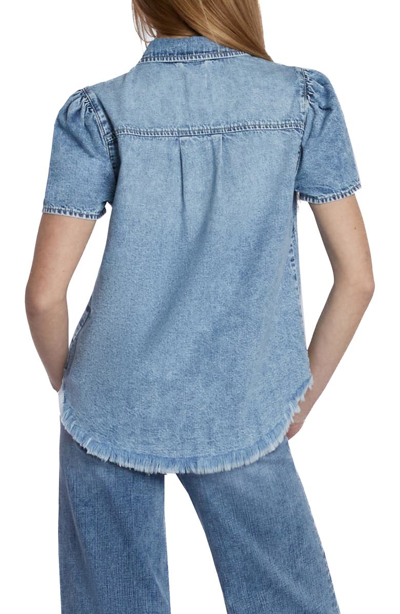 Wash Lab Denim Puff Sleeve Denim Shirt, Alternate, color, Denim Bubble