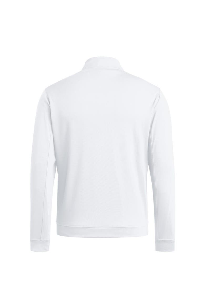 Men's adidas White Miami Hurricanes Elevated Quarter-Zip Jacket, Alternate, color, White