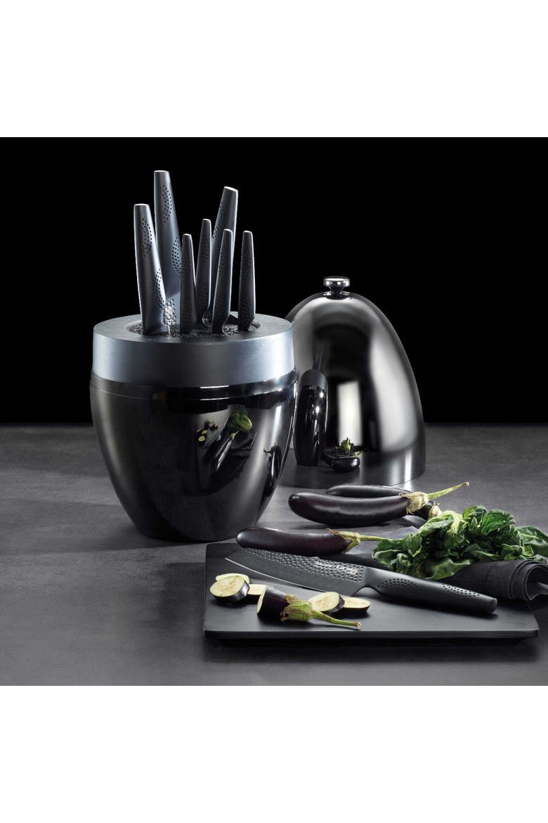 iD3® BLACK SAMURAI The Egg 9-Piece Knife Block, Alternate, color, Black