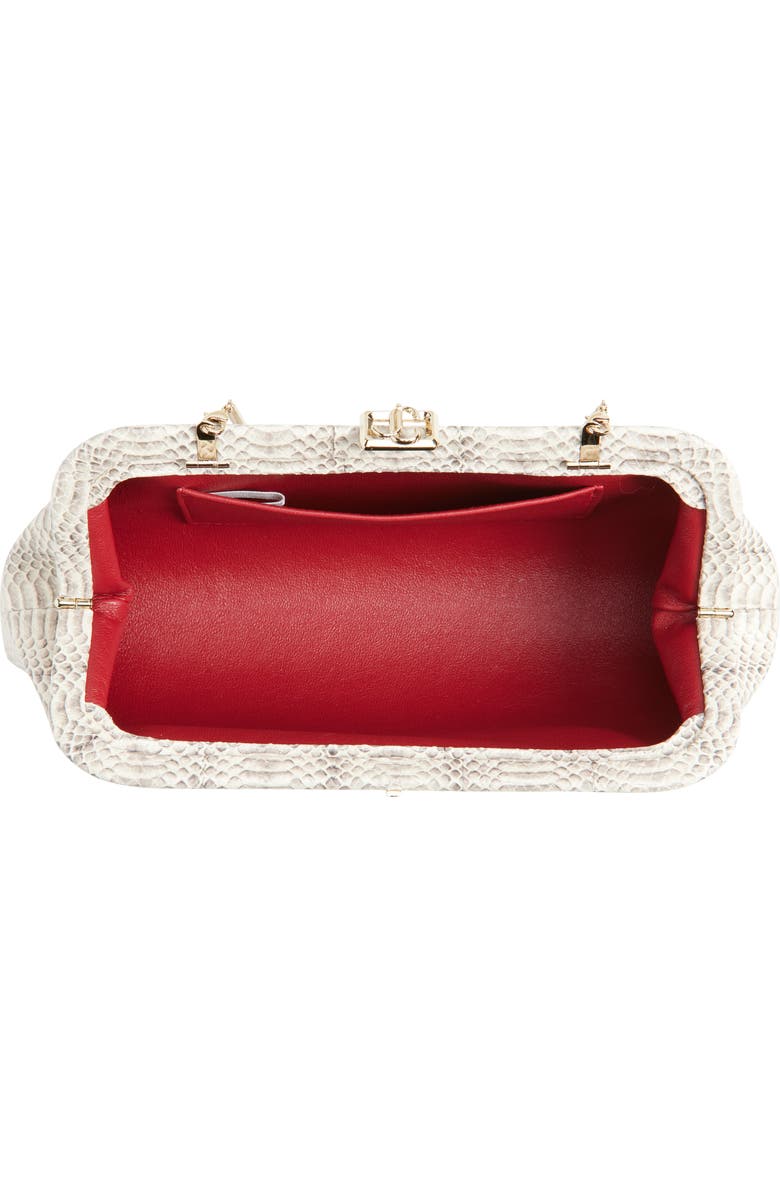 Jimmy Choo Skylar Snakeskin Embossed Leather Clutch, Alternate, color,