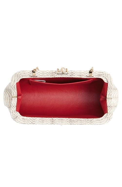Jimmy Choo Skylar Snakeskin Embossed Leather Clutch