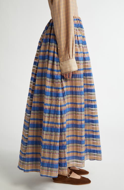 Shop Eenk Check Organza A-line Skirt In Blue Multi