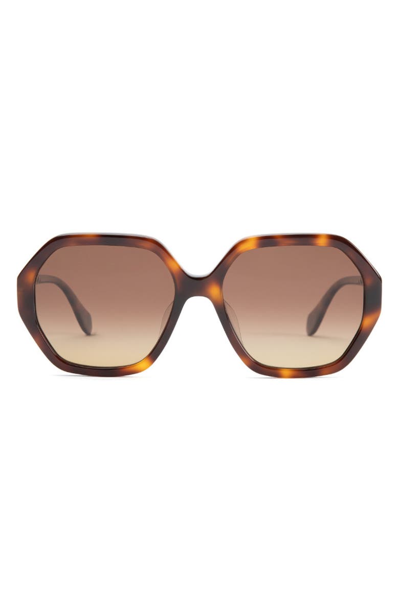 Mohala Eyewear Noela Low Bridge Wide Width 58mm Polarized Oversized Sunglasses, Main, color, 