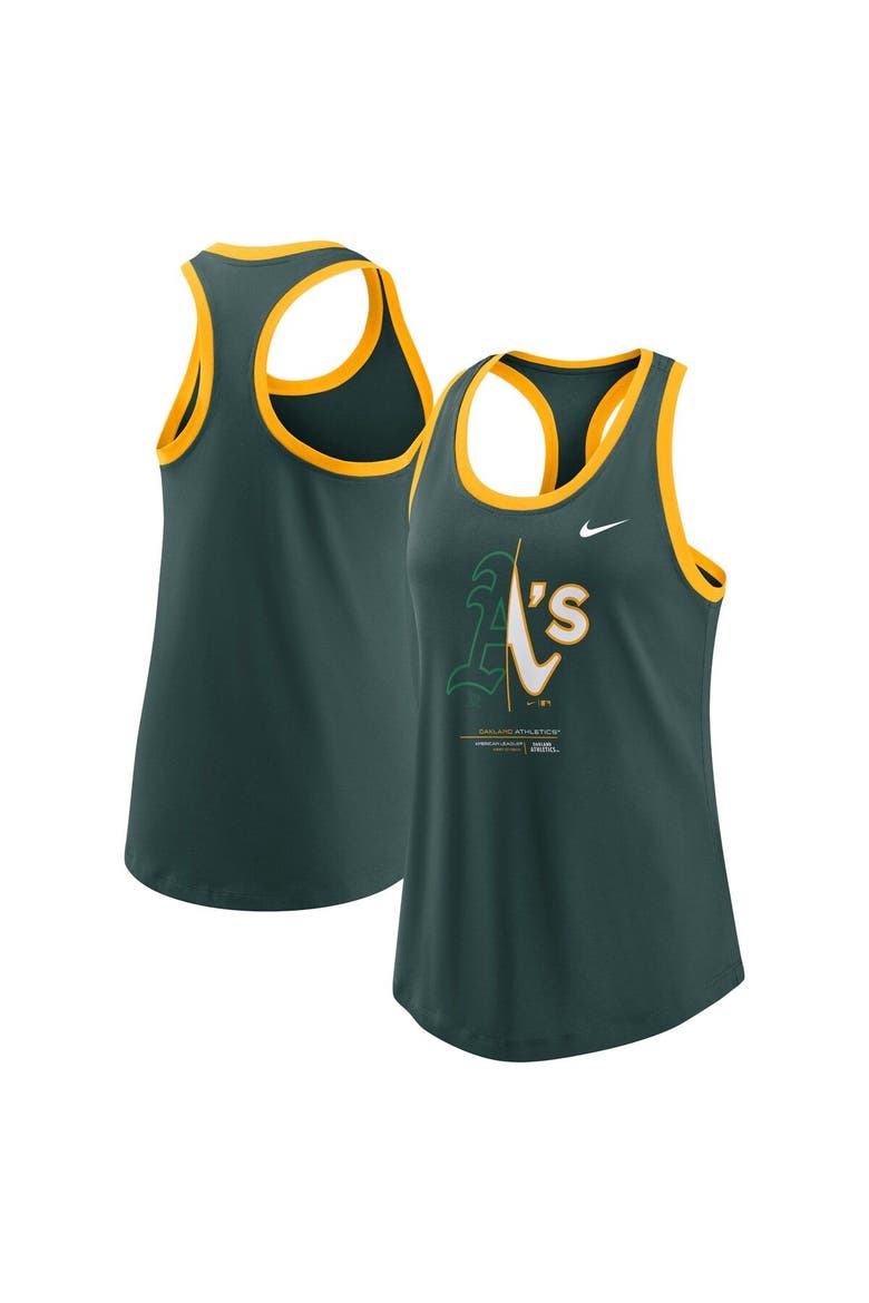 Women's Nike Green Oakland Athletics Tech Tank Top, Main, color, Green