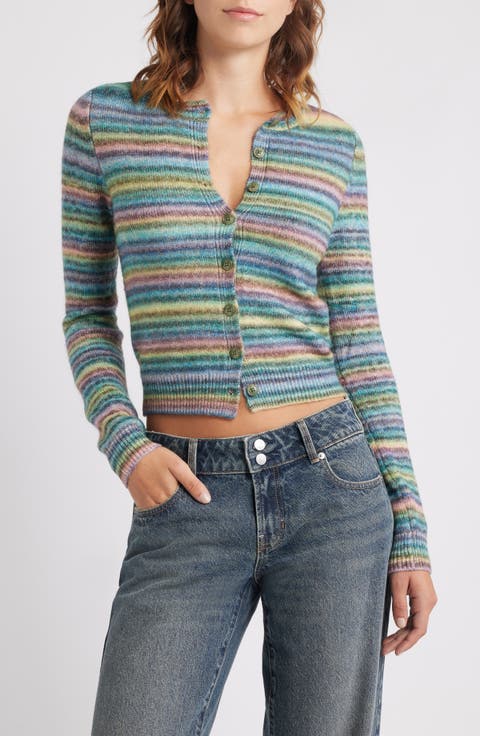 Space Dye Stripe Cardigan