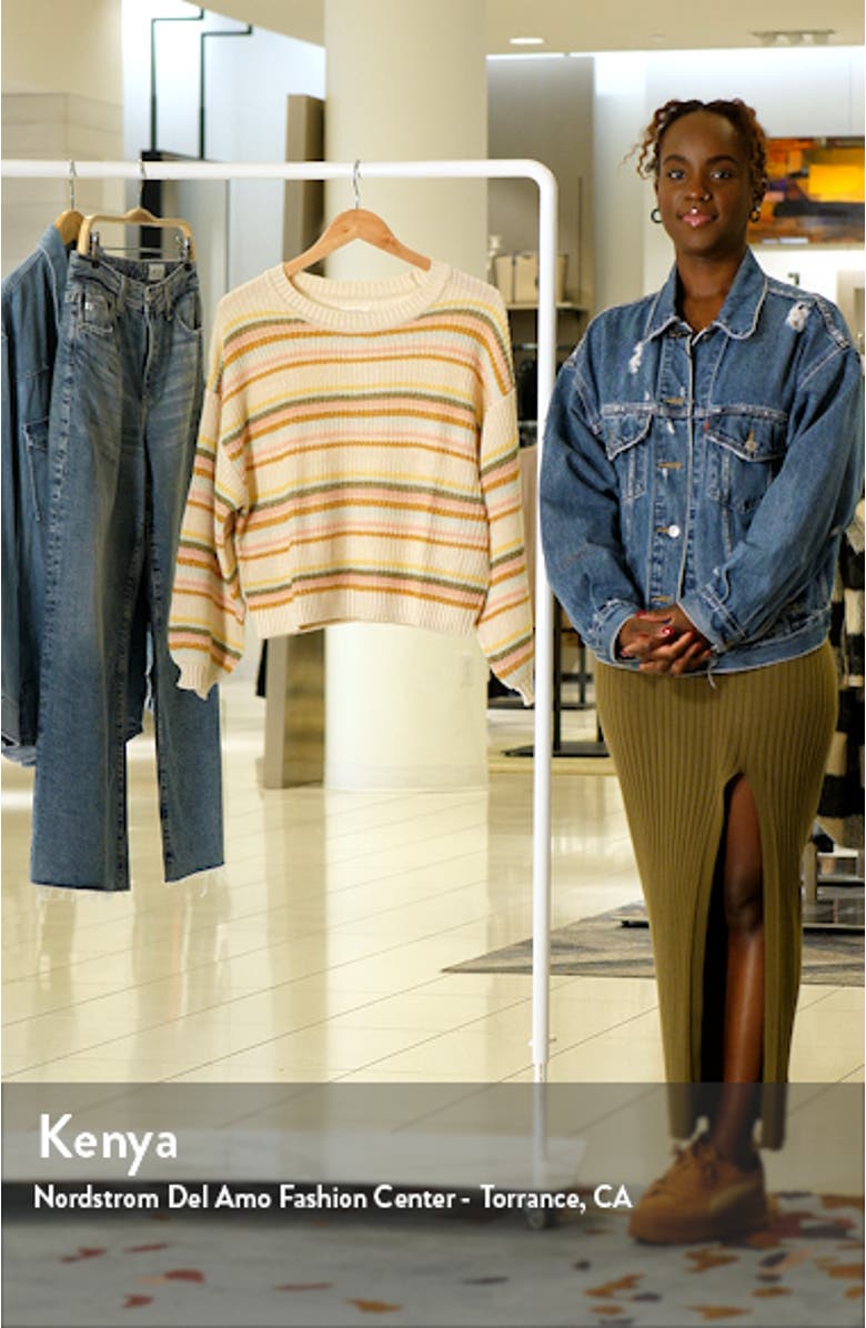 Sheer Love Stripe Cotton Blend Sweater, sales video thumbnail