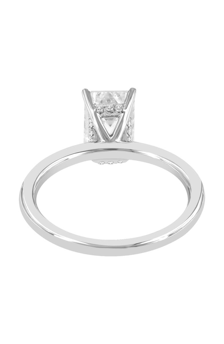 LuvMyJewelry Delphine 14K White Gold Emerald Cut Lab Grown Diamond Hidden Halo Engagement Ring - 2.1 ctw, Alternate, color, 14K White Gold