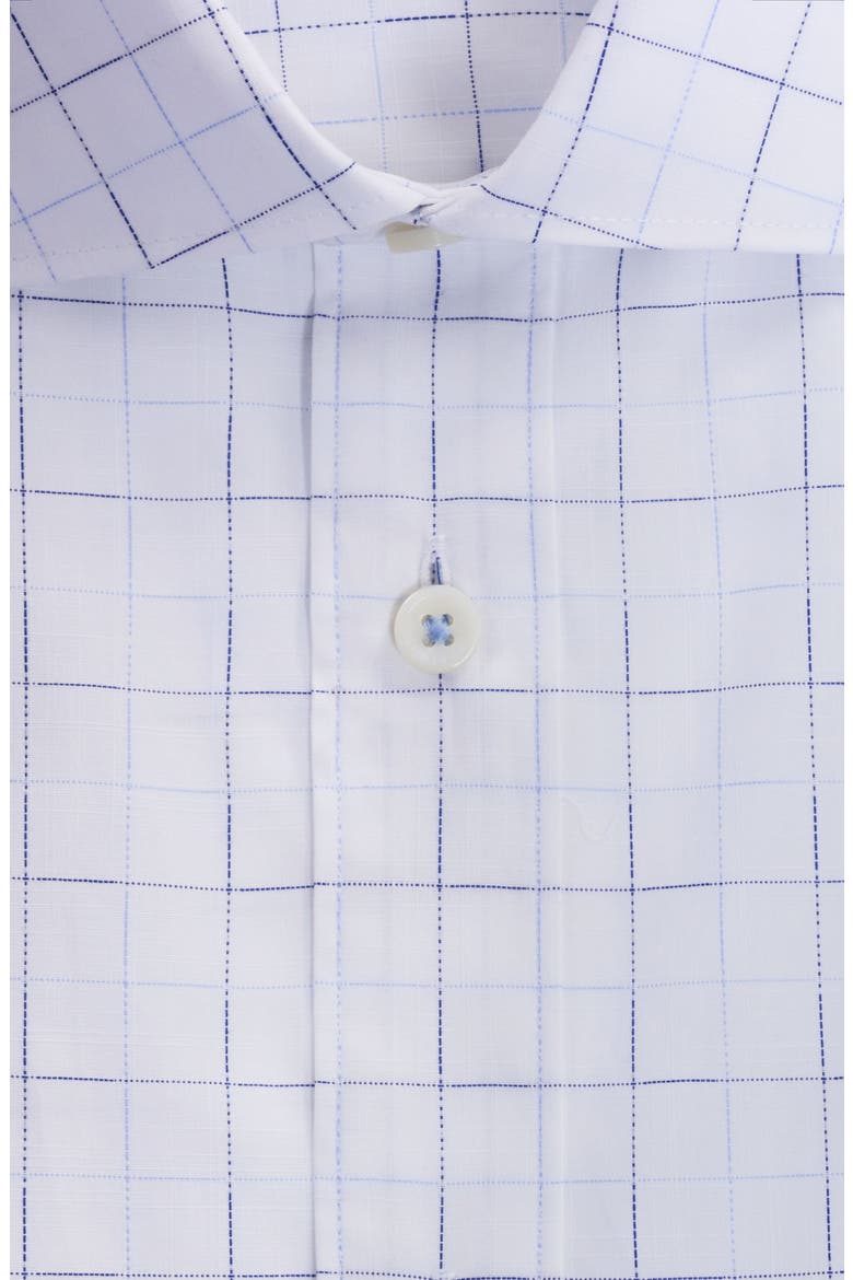 Axel Shaped Fit Check Button-Up Shirt, Alternate, color, WHITE