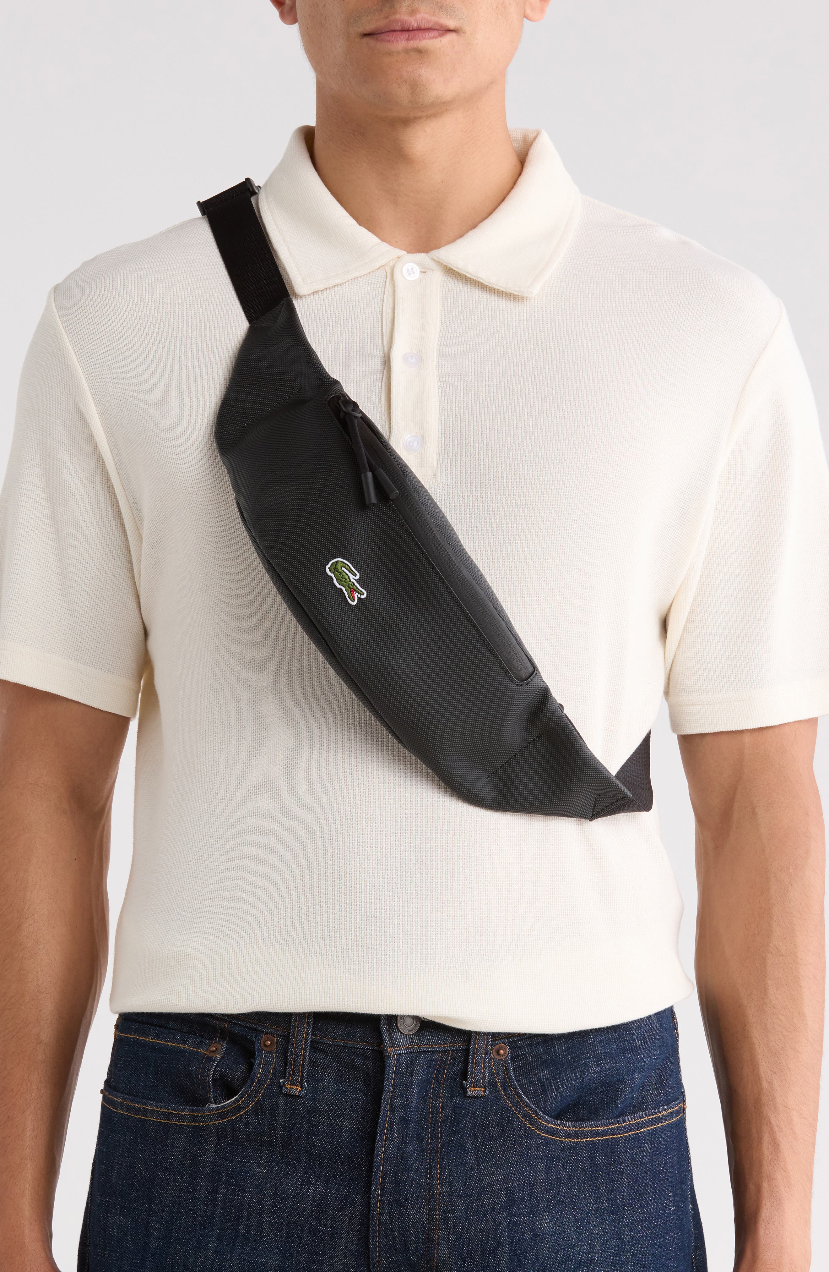L.12.12 Piqué Belt Bag, Alternate, color, 000 NOIR