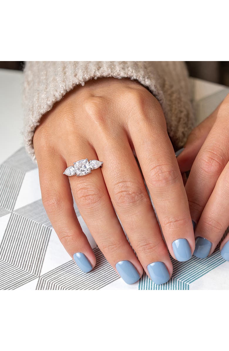 DELMAR Cushion Cut & Pear Cut Moissanite Ring, Alternate, color, White