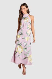 Coast Floral Embroidery Midi Dress