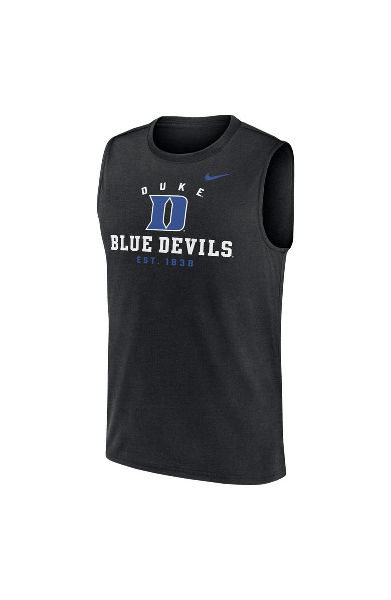 Nike Men's Nike Black Duke Blue Devils Primetime Legend Lock Up Performance Muscle Tank Top, Alternate, color, Black