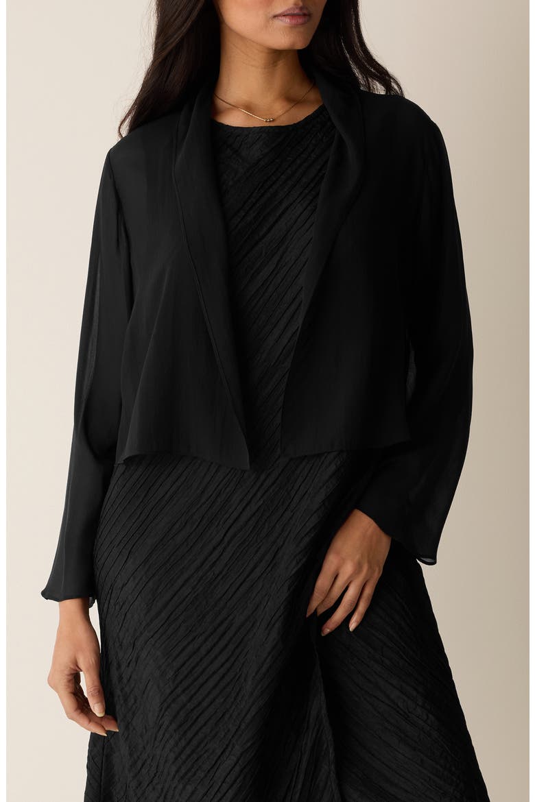silk dress jacket SALE - Royal Silk Dress and Crop Chiffon Jacket