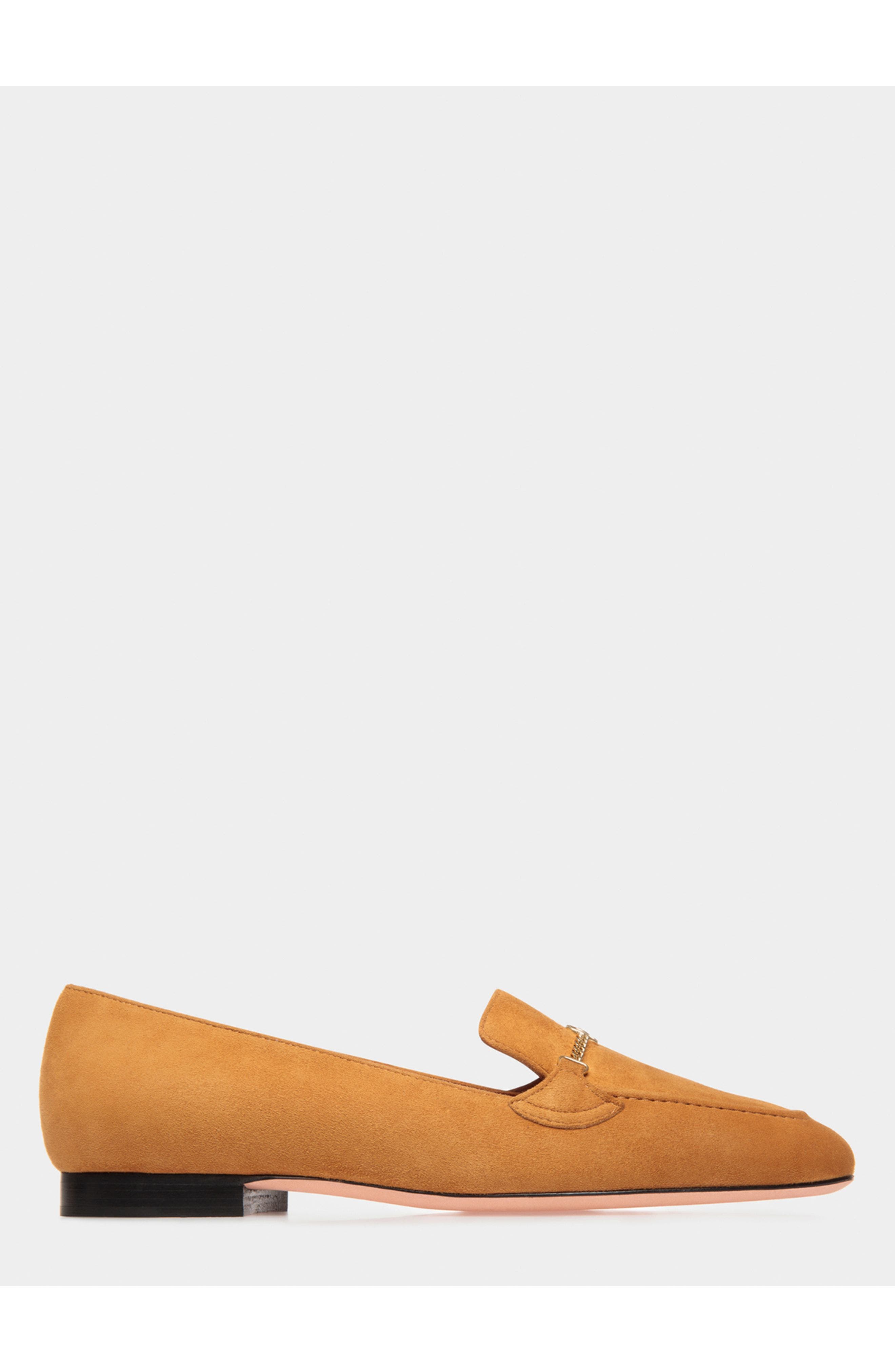 Bally Daily Emblem Loafer in Suede, Main, color, Deserto 22